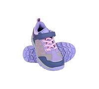 Mountain Warehouse Stampede Kids Adaptive Waterproof Walking Shoe - Easy Wear Boots with EVA Cushion, Mesh Upper & Rubber Outsole - Walking, Hiking, Outdoors & Trekking Lilac Kids Shoe Size 3