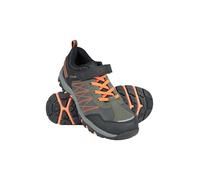 Mountain Warehouse Stampede Kids Adaptive Waterproof Walking Shoe - Easy Wear Boots with EVA Cushion, Mesh Upper & Rubber Outsole - Walking, Hiking, Outdoors & Trekking Green Kids Shoe Size 10