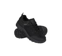 Mountain Warehouse Stampede Kids Walking Shoes - Lightweight & Waterproof Sneakers with Suede & Mesh Upper for Boys & Girls - for Spring Summer, Wet Weather Black Kids Shoe Size 13