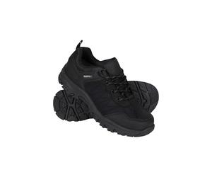 Mountain Warehouse Stampede Kids Walking Shoes - Lightweight & Waterproof Sneakers with Suede & Mesh Upper for Boys & Girls - for Spring Summer, Wet Weather Black Kids Shoe Size 13