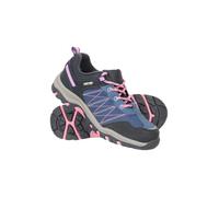 Mountain Warehouse Stampede Kids Walking Shoes - Lightweight & Waterproof Sneakers with Suede & Mesh Upper for Boys & Girls - for Spring Summer, Wet Weather Lilac Junior Shoe Size 4
