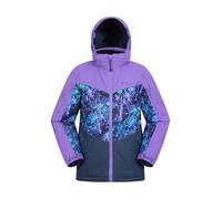 Mountain Warehouse Storm II Kids Printed Extreme Ski Jacket - Taped Seams, Breathable with Detachable Hood, Boys & Girls - Best for Autumn Winter, Sports & Outdoors Purple Kids Size 11-12 Years