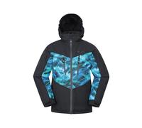 Mountain Warehouse Storm II Kids Printed Extreme Ski Jacket - Taped Seams, Breathable with Detachable Hood, Boys & Girls - Best for Autumn Winter, Sports & Outdoors Dark Teal Teen Size 13 Years