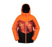 Mountain Warehouse Storm II Kids Printed Extreme Ski Jacket - Taped Seams, Breathable with Detachable Hood, Boys & Girls - Best for Autumn Winter, Sports & Outdoors Orange Kids Size 11-12 Years