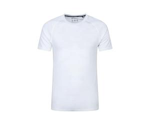 Mountain Warehouse Summit Mens Merino Baselayer T-Shirt - Extra Warm Wool, Round Neck Tee, Short Sleeves - Ideal to Wear As A Thermal Top in The Winter White (02) XS