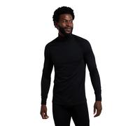 Mountain Warehouse Summit Mens Merino Funnel Neck Top - Moisture Wicking, Breathable & Lightweight Baselayer - Autumn Winter, Outdoors, Travelling & Hiking Black M