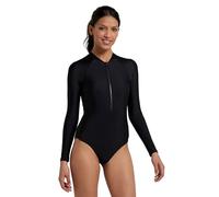 Mountain Warehouse Surfer Womens Long Sleeve Swimsuit - Chlorine Resistant & UPF 50+ Ladies Swimwear - Spring Summer, Beach, Swimming, Pool, Diving, Water Sports Jet Black Women's Size 12