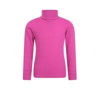 Mountain Warehouse Talus Kids Roll Neck Top - Quick Wicking Jumper, Easy Care Turtle Neck Tee, Warm Thermal Baselayer, Lightweight - for Winter, Walking, Hiking Bright Pink Kids Size 2-3 Years