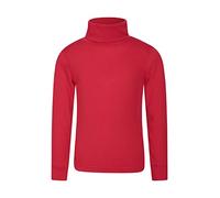 Mountain Warehouse Talus Kids Roll Neck Top - Quick Wicking Jumper, Easy Care Turtle Neck Tee, Warm Thermal Baselayer, Lightweight - for Winter, Walking, Hiking Red Kids Size 3-4 Years