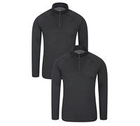Mountain Warehouse Talus Mens Base Layer Top Multipack - Breathable, Moisture Wicking, Isotherm Top - Autumn Winter, Outdoors, Travelling & Hiking Black M