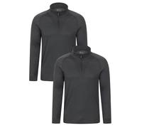 Mountain Warehouse Talus Mens Base Layer Top Multipack - Breathable, Moisture Wicking, Isotherm Top - Autumn Winter, Outdoors, Travelling & Hiking Charcoal (Multipack) L