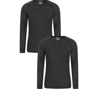 Mountain Warehouse Talus Mens Long Sleeved Baselayer Multipack - Isotherm, Lightweight, Warm - Best for Winter, Skiing, Snowboarding Dark Grey (2 Pack) M