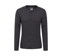 Mountain Warehouse 'Talus' Mens Henley Thermal Top Quick Dry Casual Long Sleeve Tee Charcoal - Size X-Small