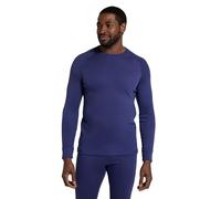 Mountain Warehouse Talus Mens Thermal Baselayer Top - Quick Drying Jumper, Easy Care, Long Sleeves, Sweater, Breathable, Lightweight, High Wicking - Spring Summer Dark Blue (Round Neck) L