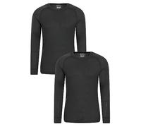 Mountain Warehouse Talus Mens Long Sleeved Baselayer Multipack - Isotherm, Lightweight, Warm - Best for Winter, Skiing, Snowboarding Dark Grey (2 Pack) S
