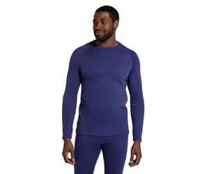Mountain Warehouse Talus Mens Thermal Baselayer Top - Quick Drying Jumper, Easy Care, Long Sleeves, Sweater, Breathable, Lightweight & High Wicking Dark Blue (Round Neck) L