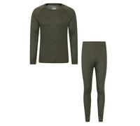 Mountain Warehouse Talus Mens Thermal Top & Pants Set - Lightweight & Breathable Baselayer, Isotherm, Moisture Wicking - Winter Camping, Outdoors, Travelling & Hiking Khaki (Top & Pant Set) S