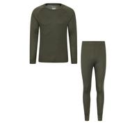 Mountain Warehouse 'Talus' Mens Thermal Top & Pant Skiing Winter Warm Gym Set Khaki - Size X-Small