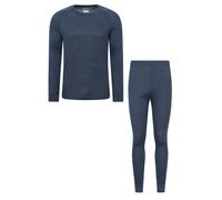 Mountain Warehouse 'Talus' Mens Thermal Top & Pant Skiing Winter Warm Gym Set Navy - Size Medium