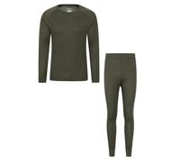 Mountain Warehouse Talus Mens Thermal Top & Pants Set - Lightweight & Breathable Baselayer, Isotherm, Moisture Wicking - Winter Camping, Outdoors, Travelling & Hiking Khaki (Top & Pant Set) S