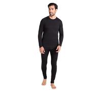 Mountain Warehouse Talus Mens Thermal Top & Pants Set - Lightweight & Breathable Baselayer, Isotherm, Moisture Wicking - Winter Camping, Outdoors, Travelling & Hiking Black (Top & Pant Set) XL