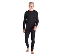 Mountain Warehouse Talus Mens Thermal Top & Pants Set - Lightweight & Breathable Baselayer, Isotherm, Moisture Wicking - Winter Camping, Outdoors, Travelling & Hiking Black (Top & Pant Set) 2XL
