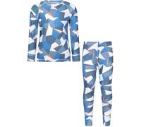 Mountain Warehouse Talus Printed Kids Top & Pant - Lightweight Baselayer Girls & Boys Winter Set, Quick Dry Bottom & Tee, Wicking - Best for Winter, Outdoor, Travelling Cobalt Kids Size 9-10 Years