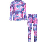 Mountain Warehouse Talus Printed Kids Top & Pant - Lightweight Baselayer Girls & Boys Winter Set, Quick Dry Bottom & Tee, Wicking - Best for Winter, Outdoor, Travelling Dark Purple Kids Size 3-4 Years
