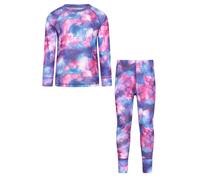 Mountain Warehouse Talus Printed Kids Top & Pant - Lightweight Baselayer Girls & Boys Winter Set, Quick Dry Bottom & Tee, Wicking - Best for Winter, Outdoor, Travelling Dark Purple Kids Size 3-4 Years