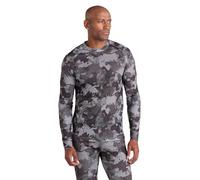 Mountain Warehouse Talus Printed Round Neck Mens Top - Fast Wicking Thermal Base Layer, Long Sleeves, Fast Dry Sweater, Lightweight - for Camping, Hiking Camouflage (Printed) L