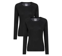 Mountain Warehouse Talus Womens Round Neck Tops - Multipack Ladies Thermal Tee, Lightweight, Quick Drying - Best for, Skiing, Snowboarding to wear as a Baselayer Black (2 Pack) Women's Size 10