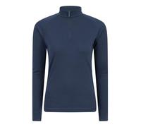 Mountain Warehouse Talus Womens Thermal Baselayer Top - Long Sleeves T-Shirt, Lightweight, Breathable Tee, Quick Dry Tee Shirt - Spring Summer & Outdoors Navy (Zip Neck) Women's Size 12