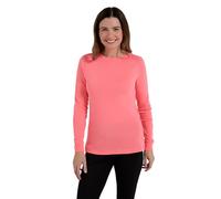 Mountain Warehouse Talus Womens Long Sleeves Baselayer Top - Thermal Underwear, Lightweight, Breathable, Warm & Easy Care - Autumn, Winter & Outdoors Coral (Round Neck) Women's Size 6