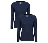 Mountain Warehouse Talus Womens Round Neck Tops - Multipack Ladies Thermal Tee, Lightweight, Quick Drying - Best for, Skiing, Snowboarding to wear as a Baselayer Navy Women's Size 10