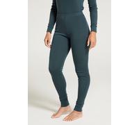 Mountain Warehouse 'Talus' Womens Thermal Base Layer Trousers High Wicking Quick Dry Winter Pants Dark Green Cotton - Size 18 UK