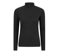 Mountain Warehouse Talus Womens Thermal Baselayer Top - Long Sleeves T-Shirt, Lightweight, Breathable Tee, Quick Dry Tee Shirt - Spring Summer & Outdoors Black (Zip Neck) Women's Size 8