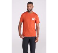 Mountain Warehouse 'Tech Mountains' Mens T-Shirt Cotton Breathable Comfy Tee Rust - Size X-Large