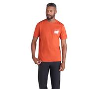 Mountain Warehouse Tech Mountains Mens T-Shirt - Cotton Casual Top, UV Protection Tee Shirt - for Summer, Outdoors, Camping & Hiking Rust (Tech Mountains) S