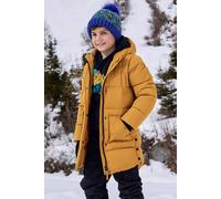 Mountain Warehouse Theo Kids Water Resistant Long Padded Jacket - IsoTherm & Water-Resistant Long Length Coat, Boys & Girls - Autumn Winter Outdoors, Travelling & Hiking Mustard Teen Size 13 Years