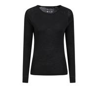 Mountain Warehouse Merino Womens Thermal Baselayer Top - Lightweight, Antibacterial & Breathable Ladies T Shirt - for Travel, Hiking, Camping, Skiing, Snowboard Black Women's Size 12