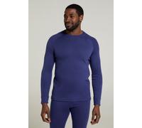 Mountain Warehouse Talus Mens Thermal Baselayer Top - Quick Drying Jumper, Easy Care, Long Sleeves, Sweater, Breathable, Lightweight & High Wicking Dark Blue (Round Neck) L