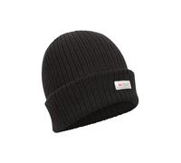 Mountain Warehouse Thinsulate Knitted Mens Beanie - Soft, Smooth Hat, Double Lined Black (Ribbed Knit) S-M