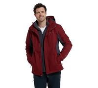 Mountain Warehouse Thunderstorm Mens 3 in 1 Jacket - Breathable Mens Coat, Waterproof Rain Coat, Taped Seams, Detachable Inner Fleece Rain Jacket - Spring Summer Red M
