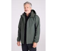 Mountain Warehouse Thunderstorm Mens 3 in 1 Jacket - Breathable Mens Coat, Waterproof Rain Coat, Taped Seams, Detachable Inner Fleece Rain Jacket - For Travelling Khaki 3XL