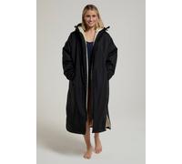 Mountain Warehouse Tidal Womens Waterproof Changing Robe - IsoTherm & UPF 50+ Windproof Ladies Poncho with Taped Seams - Wet Weather & Swimming Black (01) S