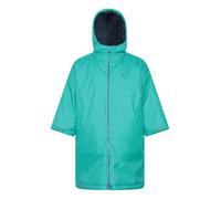 Mountain Warehouse Tidal Kids Waterproof Changing Robe - IsoTherm & Windproof Beachwear with Fleece Lining, For Boys & Girls - Spring Summer, Beach, Swimming Green S