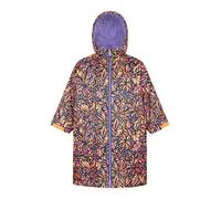 Mountain Warehouse Tidal Printed Kids Waterproof Changing Robe - Windproof Beacwear, Side Pockets, Fleece Lining, Boys & Girls - Spring Summer, Beach, Swimming Navy (01) S