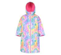 Mountain Warehouse Tidal Printed Kids Waterproof Changing Robe - Windproof Beacwear with Side Pockets & Fleece Lining For Boys & Girls - For Beach & Swimming Bright Blue (01) L