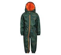 Mountain Warehouse Toddler Puddle Printed Kids Waterproof Rain Suit All in One, Hooded, Outdoor Taped Seams Suit, Breathable & Lightweight Khaki Baby Size 6-9 Months