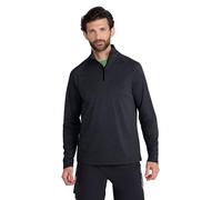 Mountain Warehouse Top Spin Mens Textured Half-Zip Midlayer - Breathable Stretchy & Quick Dry Sweatshirt - Spring Summer, Hiking, Walking & Outdoors Dark Grey L